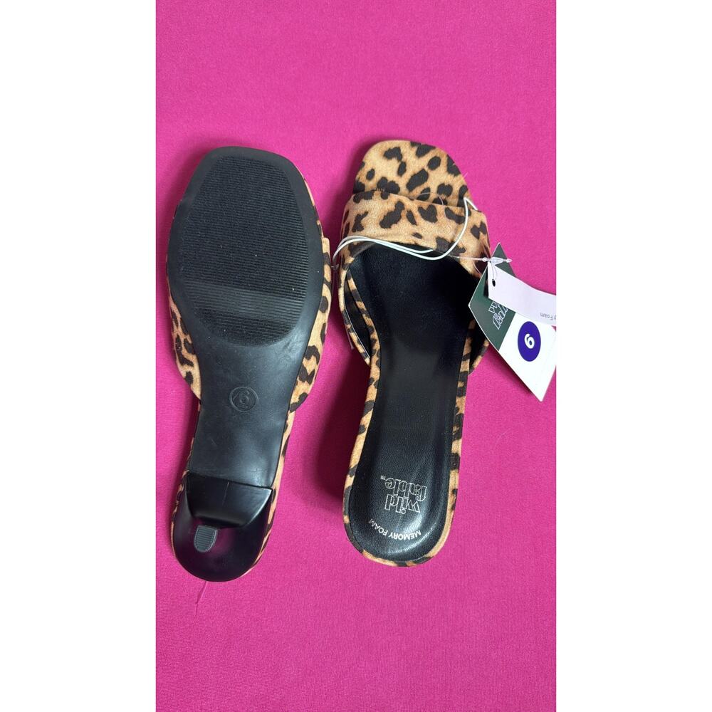 Wild Fable Leopard Print Slide Sandals Women’s Memory Foam Open Toe Size 6 - Picture 3 of 5